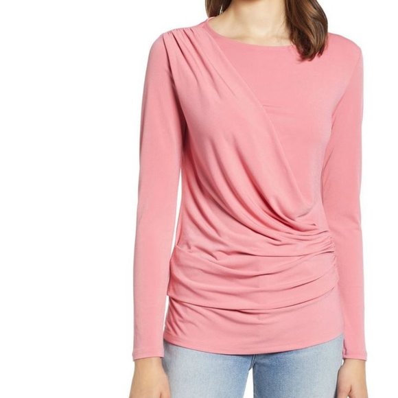 Halogen Drape Front Jersey Top - Picture 1 of 5